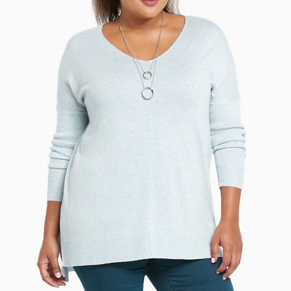 torrid Sweaters - Torrid Wool V Neck Dolman Pullover Blue Sweater 0X